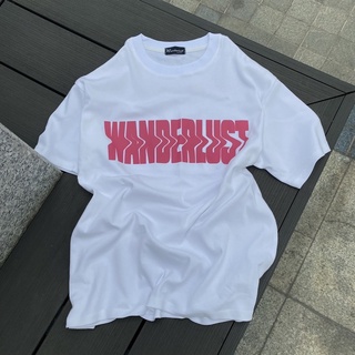 Áo thun oversize trắng in Wanderlust