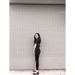 Quần legging 2 cúc cạp cao
