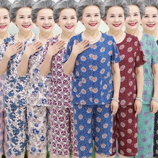 Đồ bộ trung niên quần lửng chất vải lanh lụa 🍁 bộ mặc nhà trung niên lửng mát