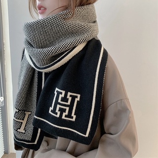 Khăn Choàng Cổ Họa Tiết Kẻ Sọc Hình Chữ Nhật Phong Cách Hàn Quốc Mới