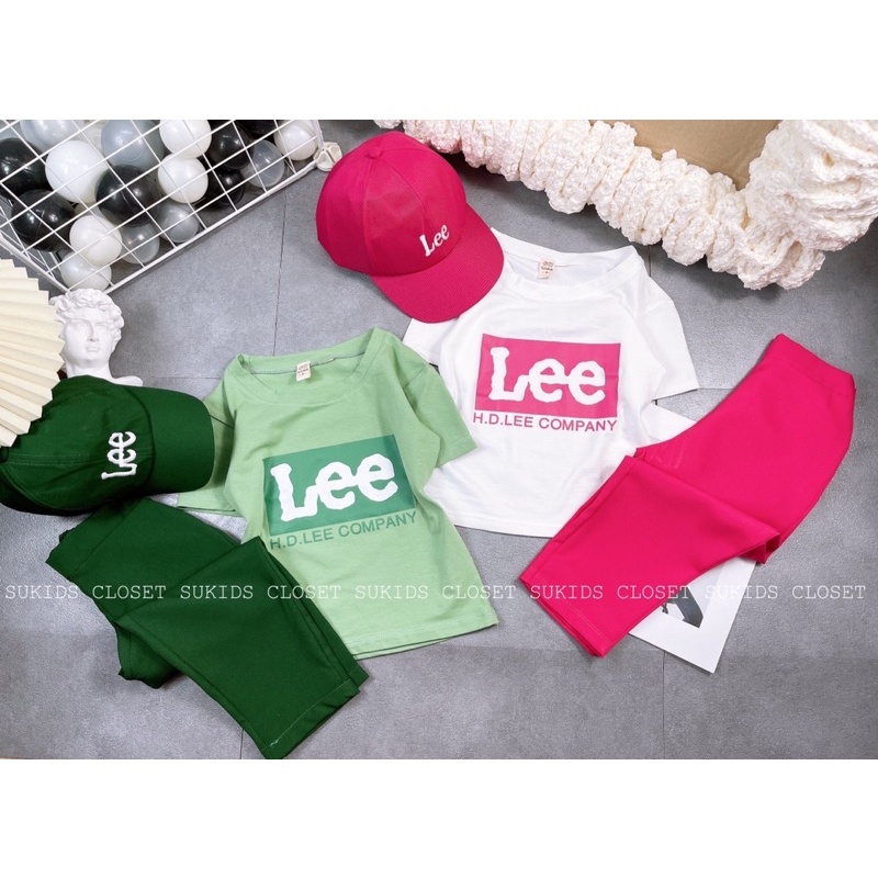 Set bộ Lee kèm mũ cho bé gái 15- 35kg