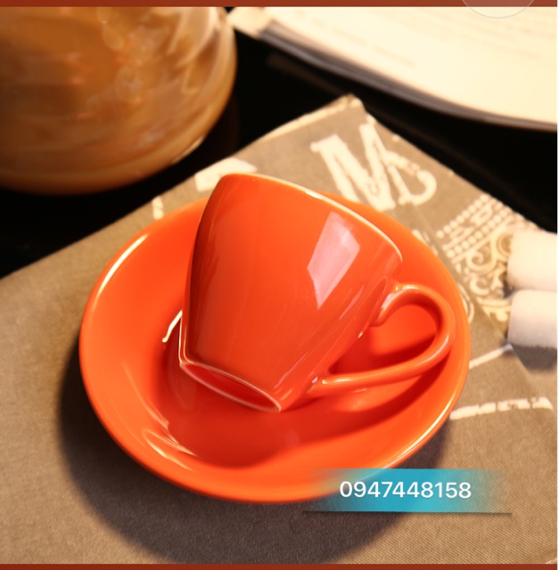 Tách cafe sứ espresso 70ml nhiều màu( kèm đĩa lót )