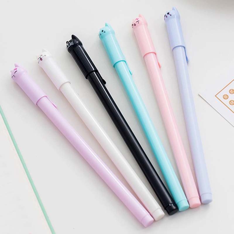Bút Bi Mực Đen Ngòi 0.5mm Hình Mèo Đáng Yêu