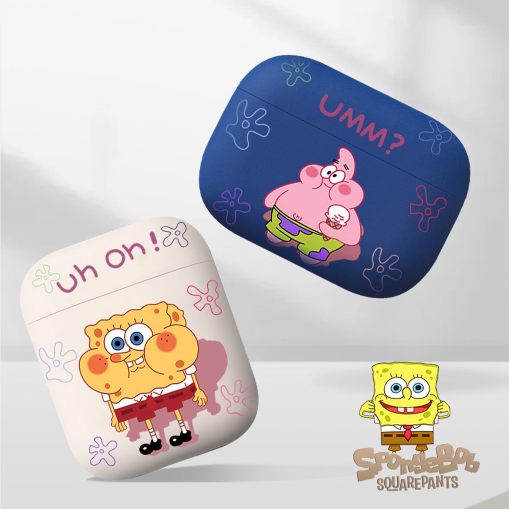 Vỏ Bảo Vệ Hộp Sạc Tai Nghe compatible AirPods Pro compatible AirPods3 3rd Generation Hình Spongebob SquarePants Bằng TPU