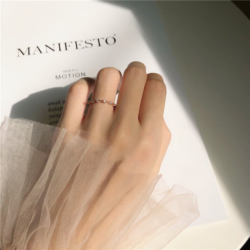 Nhẫn đính đá rose gold cho nữ nhẹ nhàng tinh tế cho nữ Splassshy