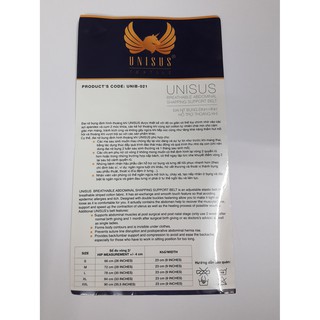 ĐAI NỊT BỤNG THOÁNG KHÍ CAO CẤP UNISUS
