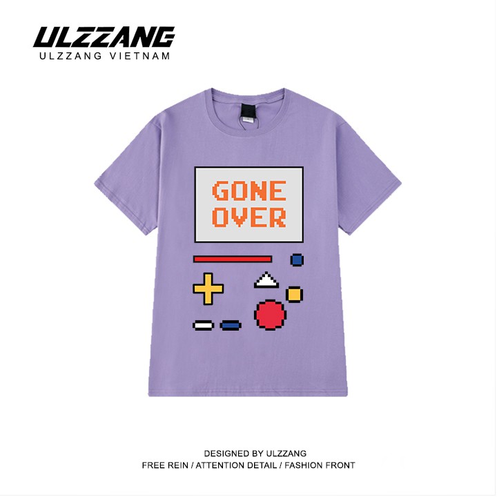 Áo thun tay lỡ ULZZANG cotton dáng unisex in hình gone over