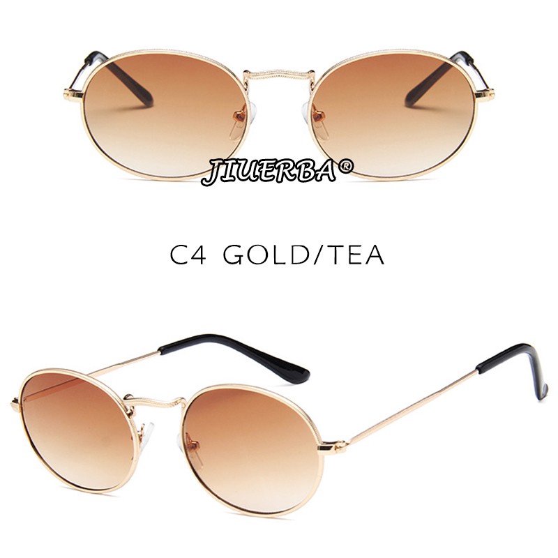 Kính mát thời trang tròng oval UV400 cho nam và nữ