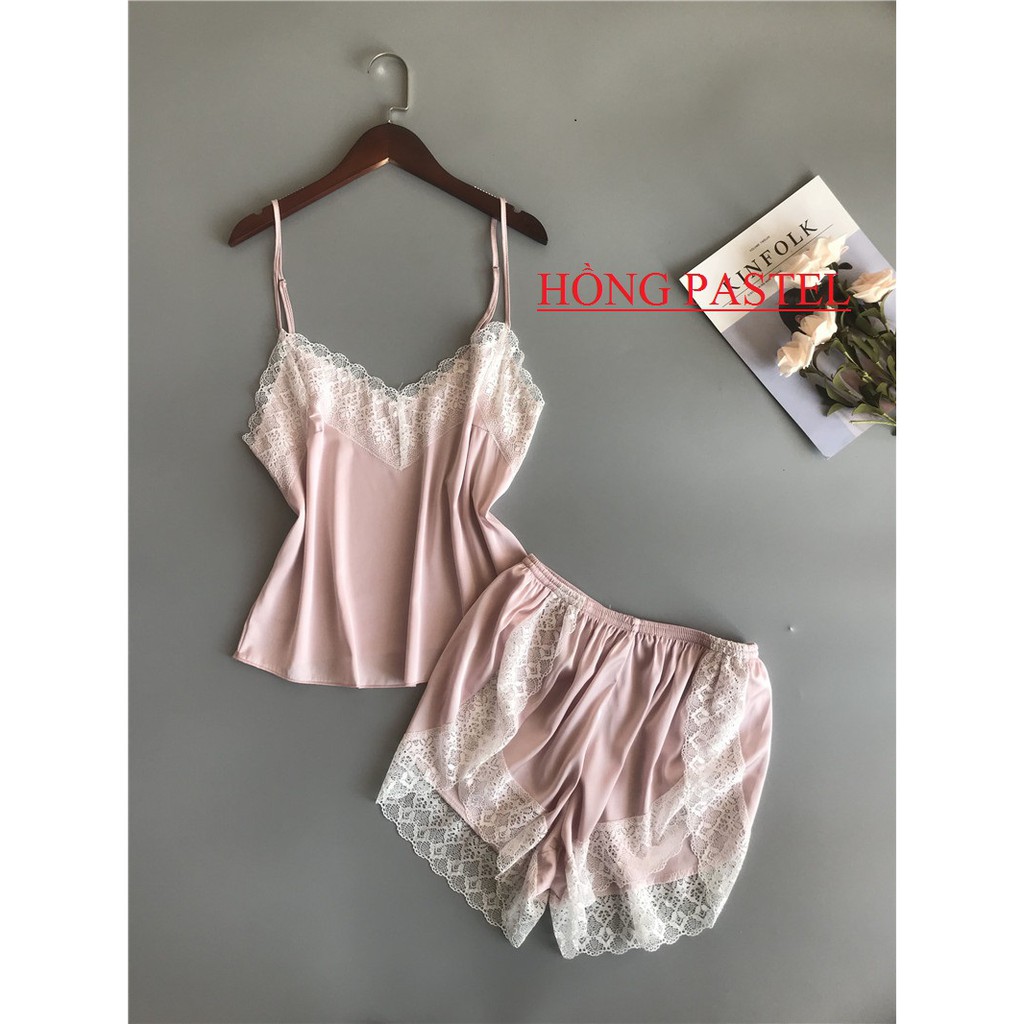 💯✴FREESHIP ĐƠN 150K💯✴ [M/L/XL 65KG ] đồ ngủ lụa đùi 2 dây cao cấp SL160 | BigBuy360 - bigbuy360.vn