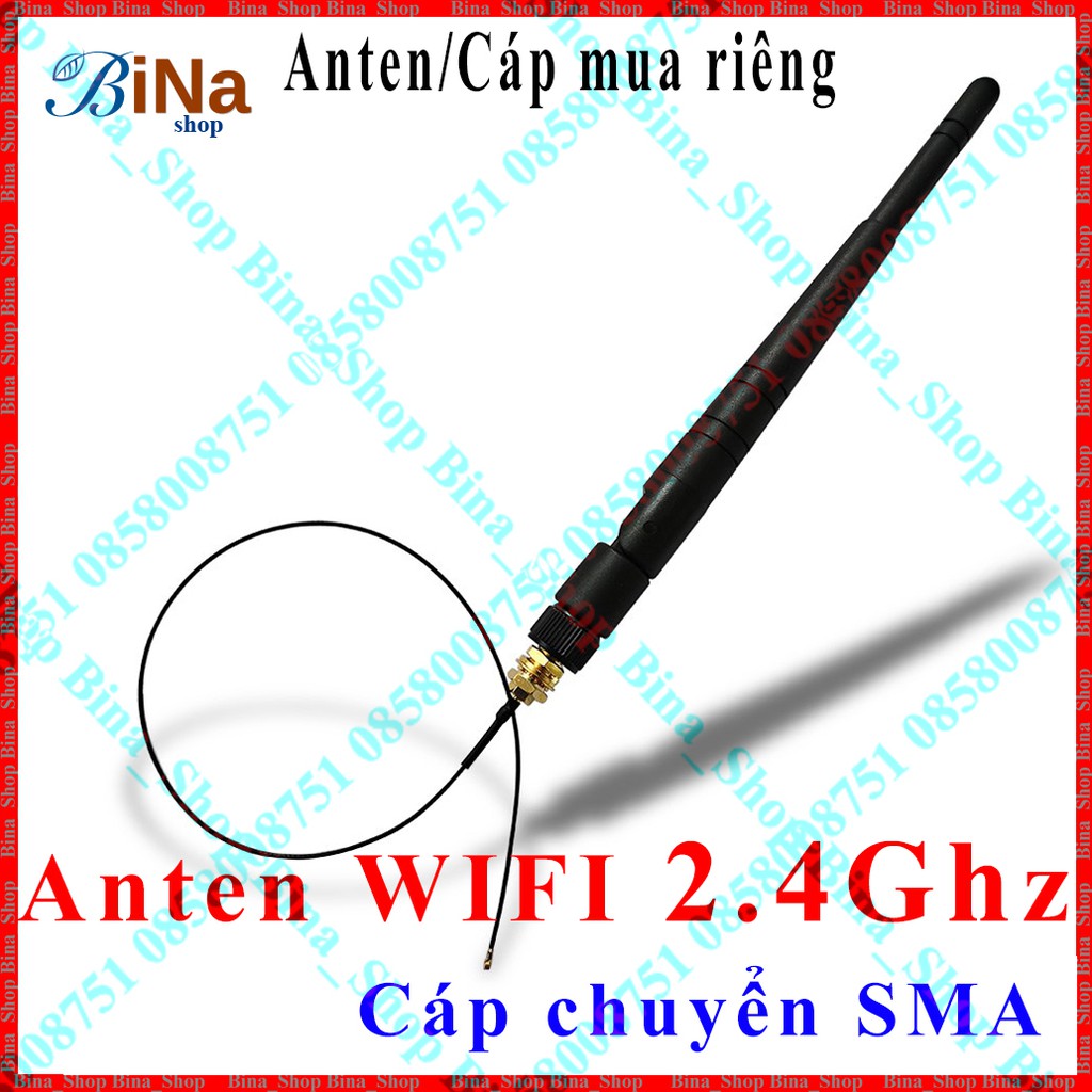 Anten Wifi 3dbi băng tần 2.4Ghz (cáp SMA mua riêng)