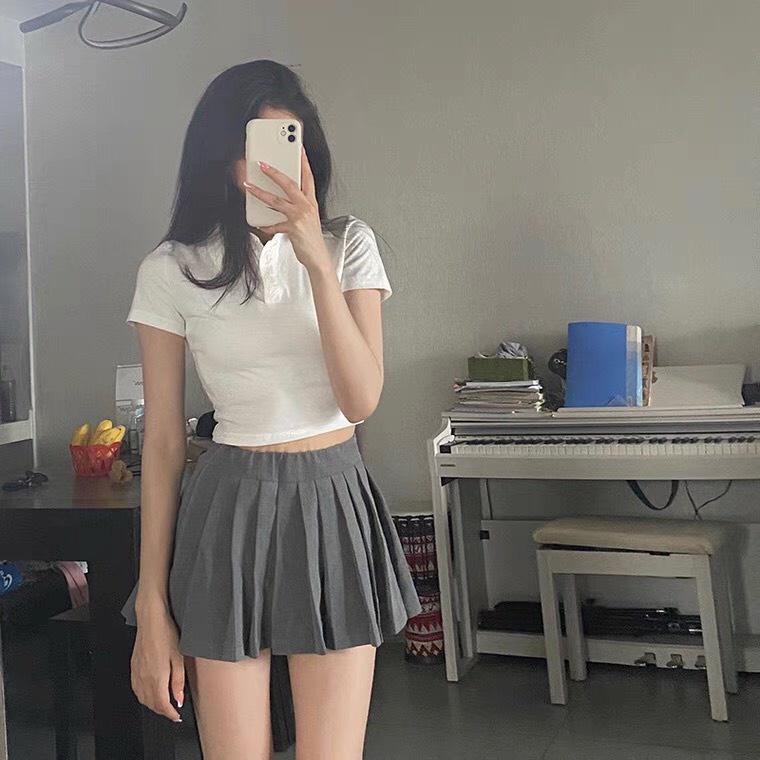 Áo croptop nữ cổ đức KOALA, croptop nữ tay ngắn siêu xinh - CT04 | BigBuy360 - bigbuy360.vn
