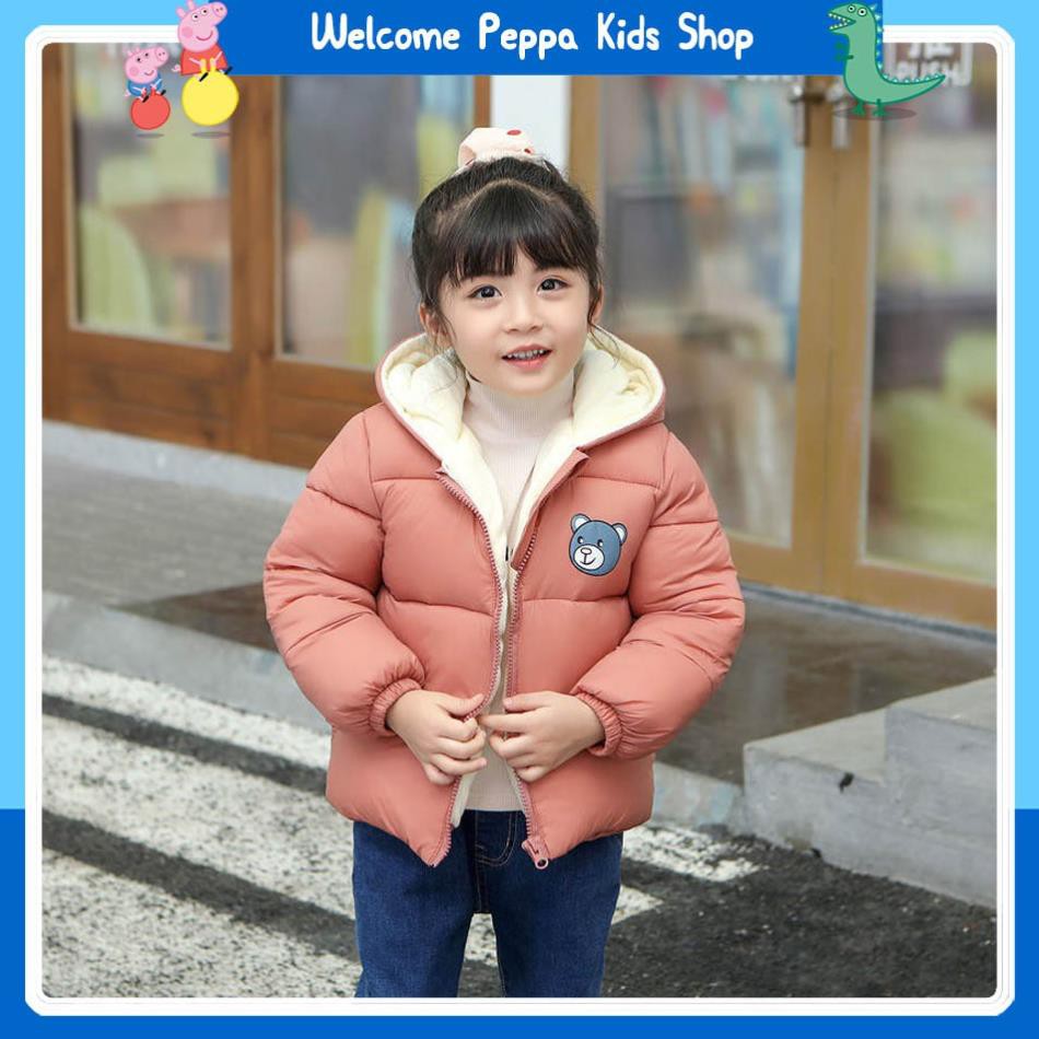 Áo pháo phối mũ 2 lớp xịn đẹp Peppa Kids mặc nhà, đi chơi đều rất ấm áp và thỏa mái