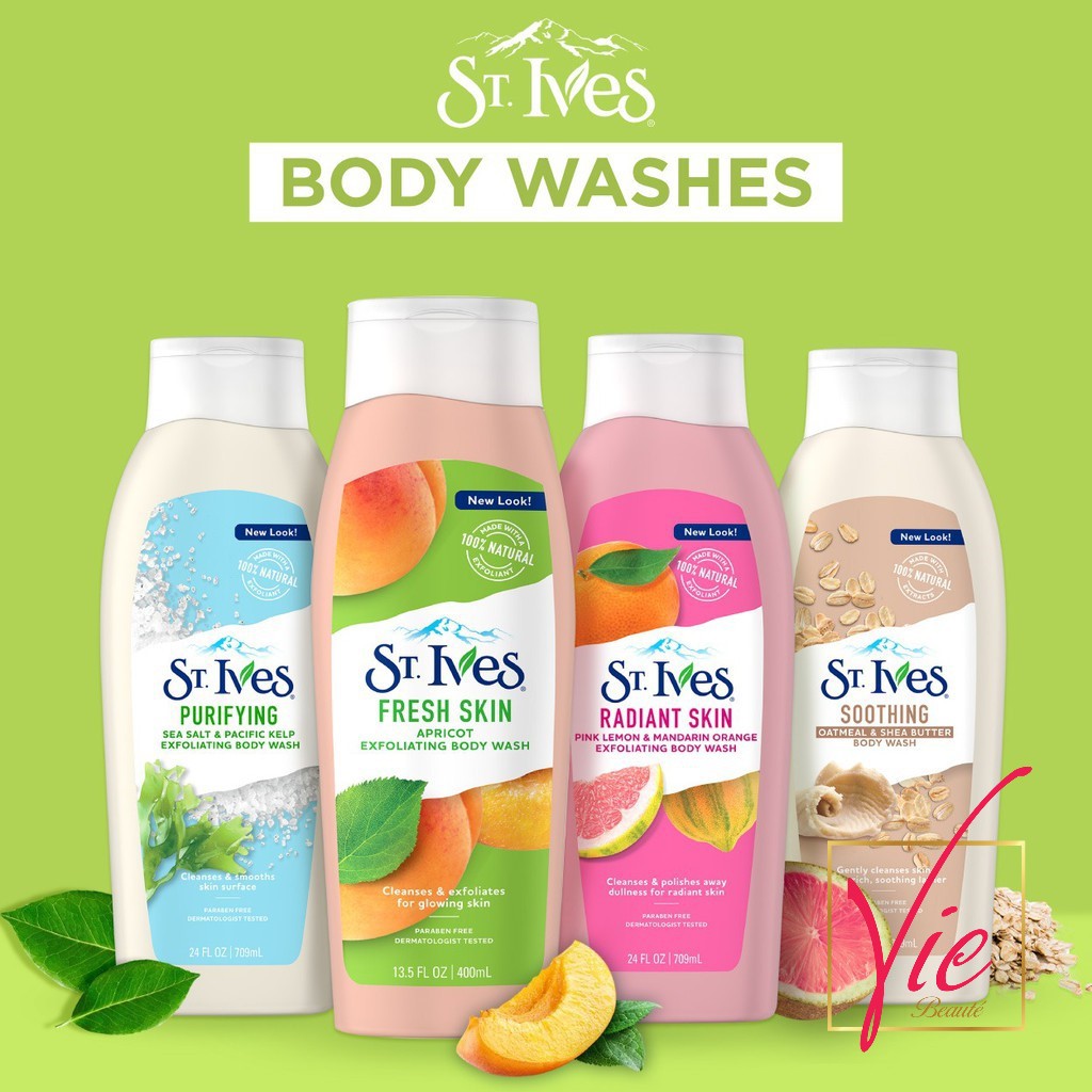 [Mã COSDAY giảm 8% đơn 150K] Sữa Tắm St.Ives Tẩy Tế Bào Chết Dịu Nhẹ Dưỡng Da 650mL