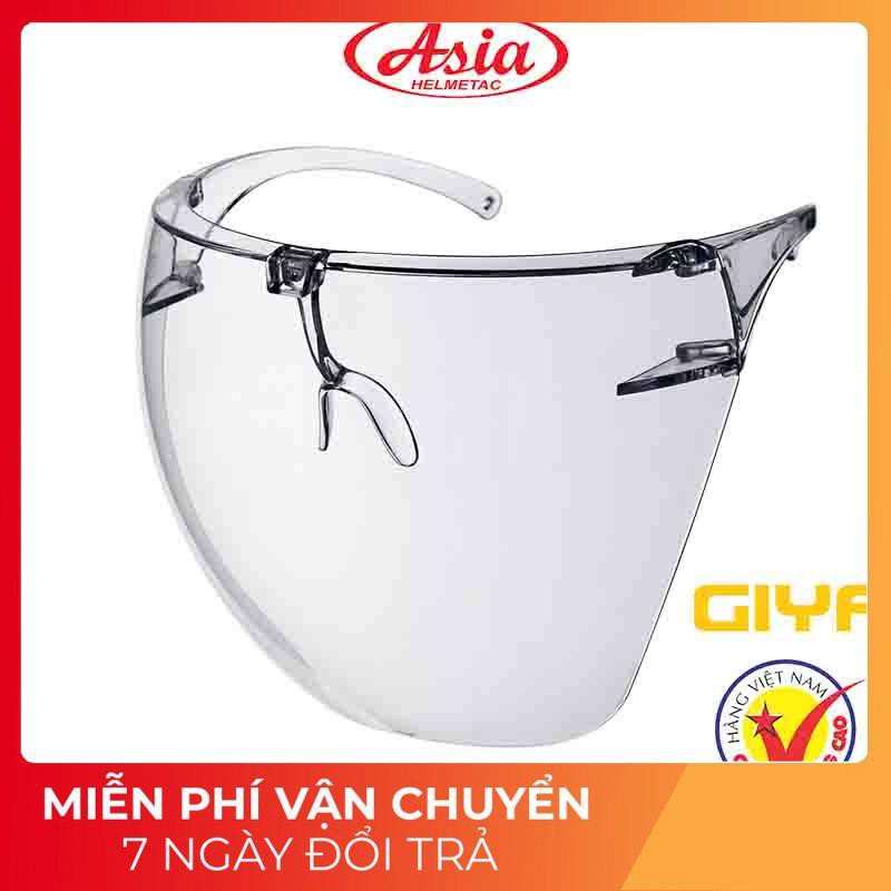 SALE SHOCK Kính bảo hộ ASIA face shield phòng chống giọt bắn, chống bui mưa đi xe máy màu trong suốt FREE SHIP