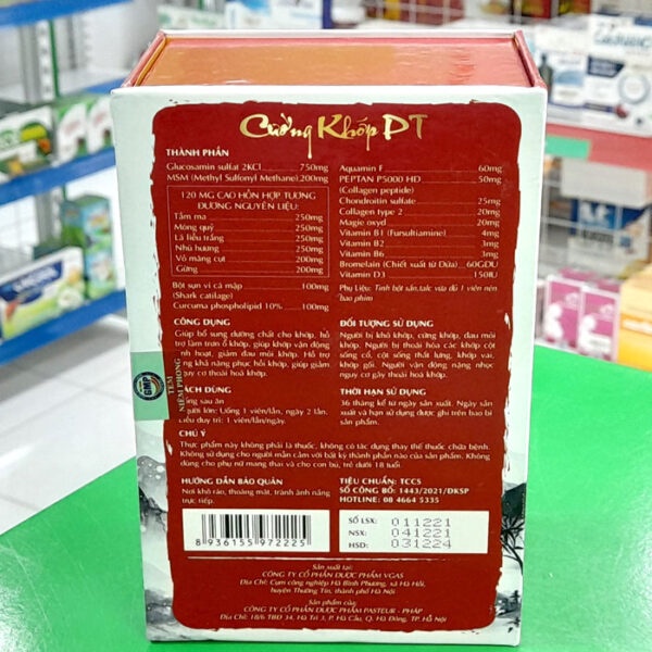 Cường Khớp PT, hỗ trợ giảm nguy cơ thoái hóa khớp, giảm đau mỏi khớp ( hộp 30 viên ) hàng chính hãng,