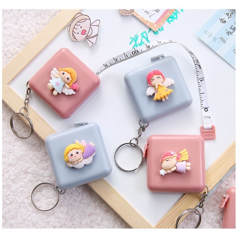 Thước dây cuộn cầm tay hoạt hình có thể làm móc khoá, đo eo, đo quần áo