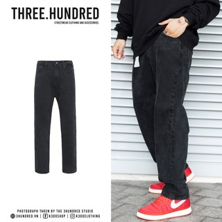 Quần Baggy Jean Ống Suông Màu Đen VAKADO