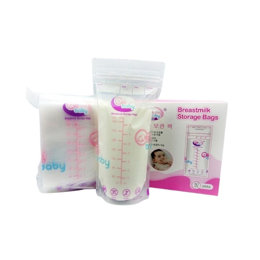 Bộ túi trữ sữa 2 khóa zip GB Baby, Sami, Babuu 250ml an toàn cho bé tiện lợi cho mẹ - đã tiệt trùng