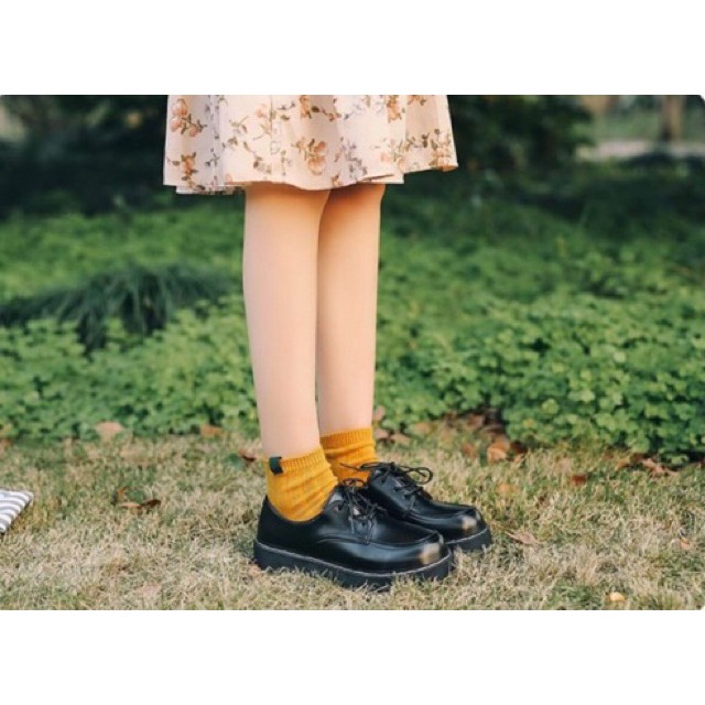 ulzzang [CÓ SẴN] Giày Ulzzang vintage phong cách Nhật đồng phục sinh viên mũi tròn harajuku retro da pu oxford Hàn quốc | BigBuy360 - bigbuy360.vn