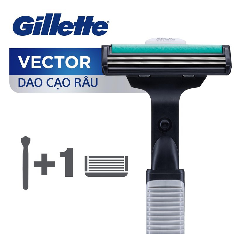 Dao Cạo Râu Gillette Vector Plus Kèm 1 Đầu Thay Vector Plus 1 Up