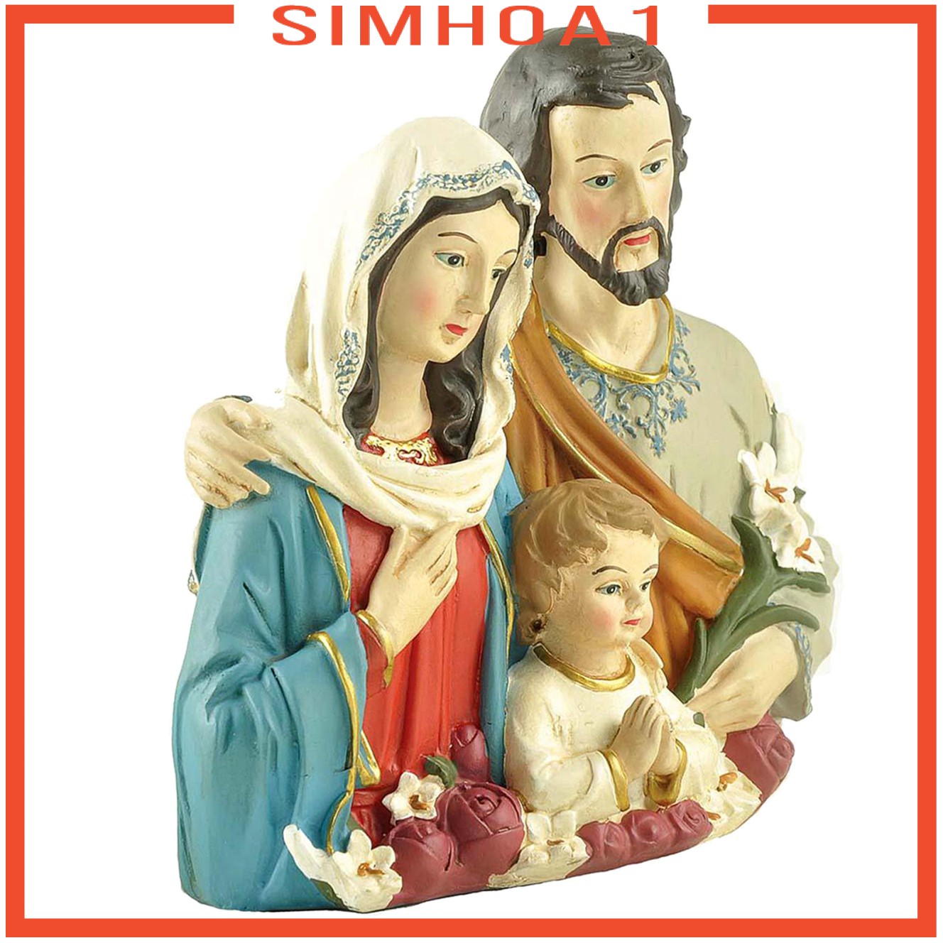 1pc Holy Family Statue Religious Christmas Sculptures Home Bookshelves Decor