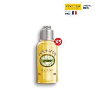 Bộ 3 dầu gội hạnh nhân 50ml almond shampoo l'occitane