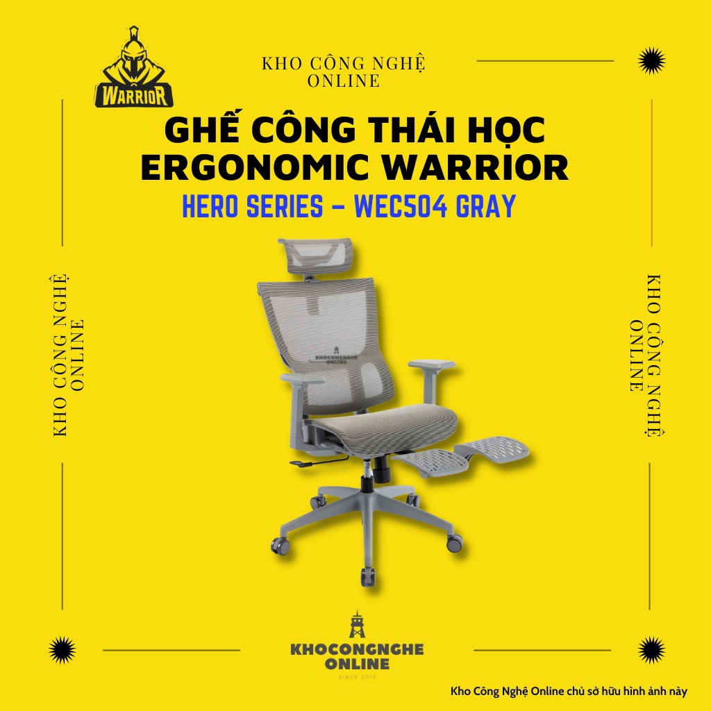 Ghế công thái học ergonomic WARRIOR – Hero series – WEC504 Gray