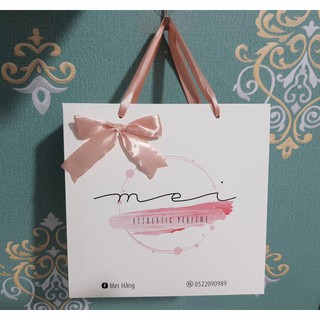 100 Túi giấy in theo yêu cầu size vuông 18.5x18.5x8 (giấy dày)