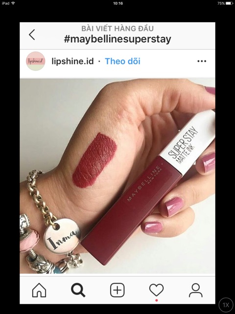 [HÀNG CHÍNH HÃNG] Son Maybelline SuperStay Matte Ink 50 Voyager của Đức lâu trôi cho cả ngày dài