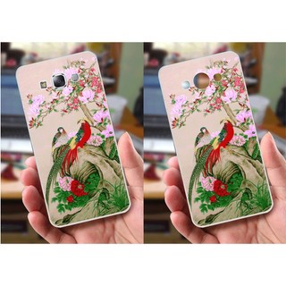 Ốp lưng Samsung E7 (dẻo viền trắng trong) - Hình Chim Công, Cá Chép, Cò