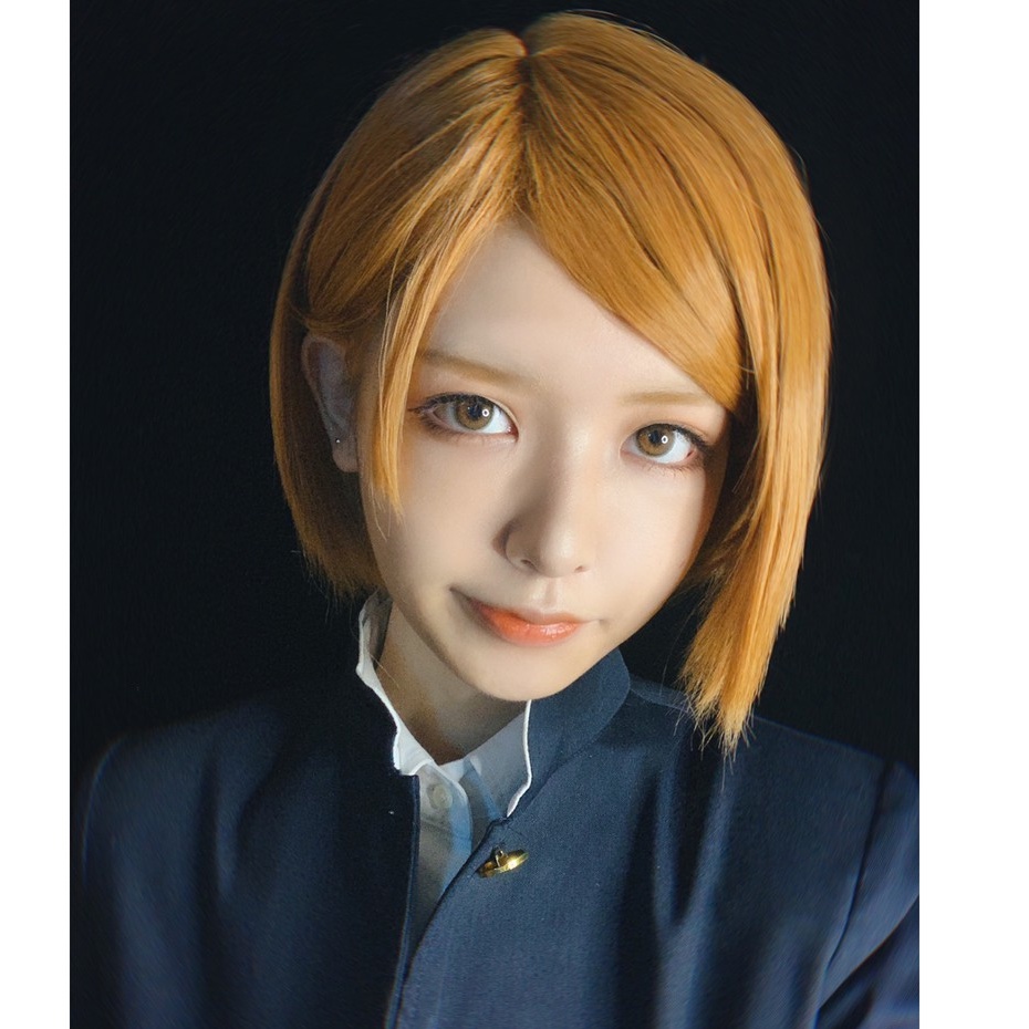 Wig/tóc giả cosplay Nobara Kugisaki màu cam nâu Jujutsu Kaisen Chú Thuật Hồi Chiến