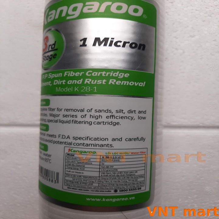 Lõi Lọc Nước số 123 Kangaroo - Phụ kiện máy lọc nước - VNT Mart