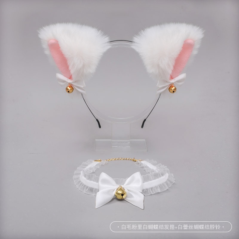 9.22Set Băng Đô Tai Mèo + Chuông + Băng Đô Ren Phong Cách Lolita | BigBuy360 - bigbuy360.vn