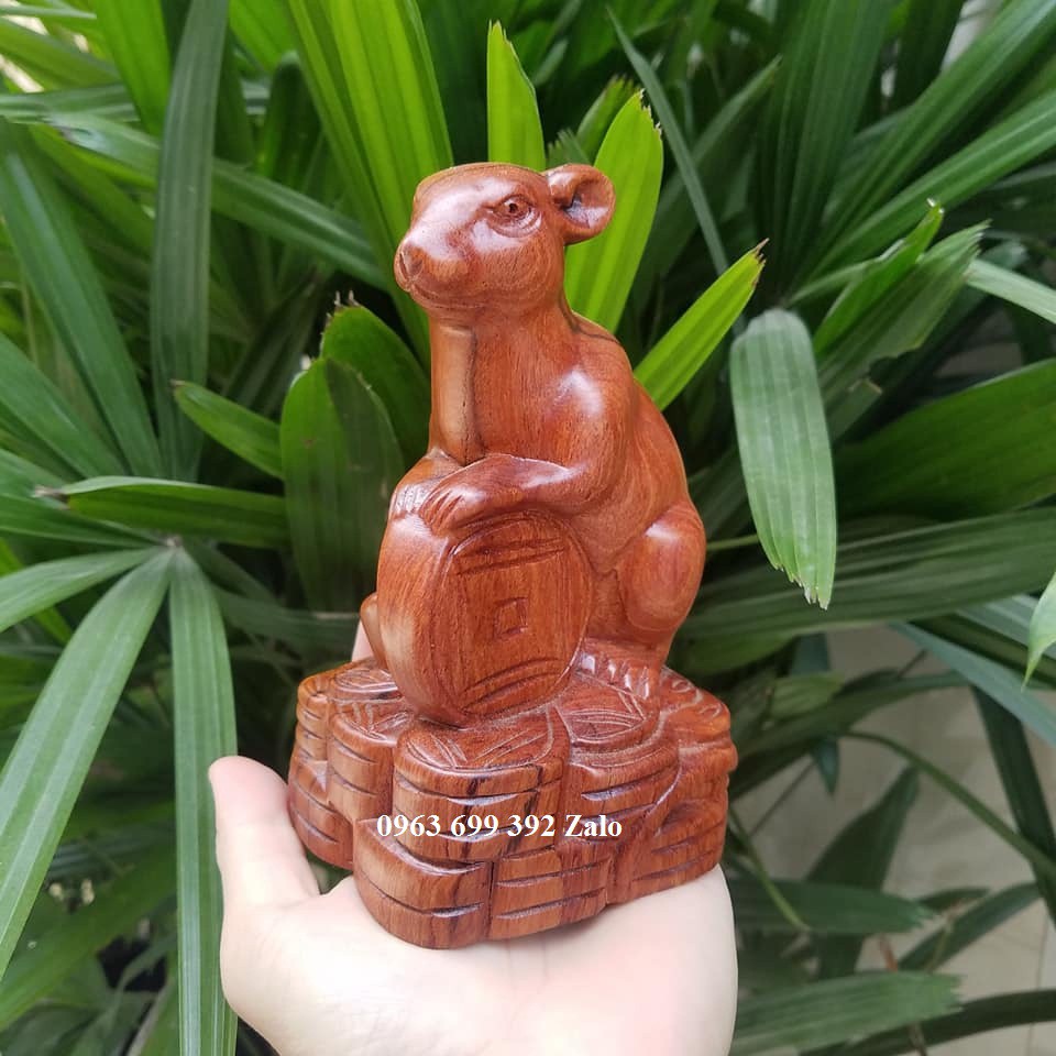 Tượng con chuột gỗ hương