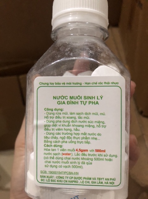 Viên muối Tinh NaCl pha  xúc họng (lọ 50 viên )