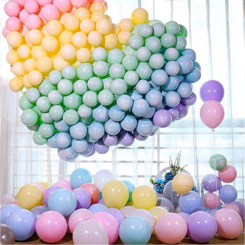 Set 10 bong bóng Macaroon 10 inch nhiều màu trang trí tiệc