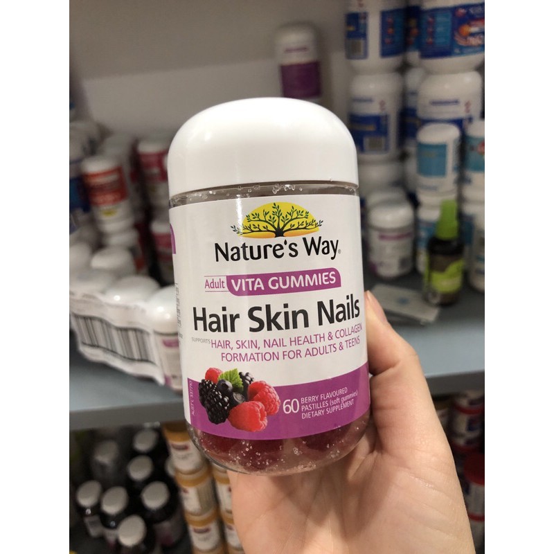 Kẹo dẻo Da Móng Tóc Hair Nail Skin Nature's Way lọ 60 viên