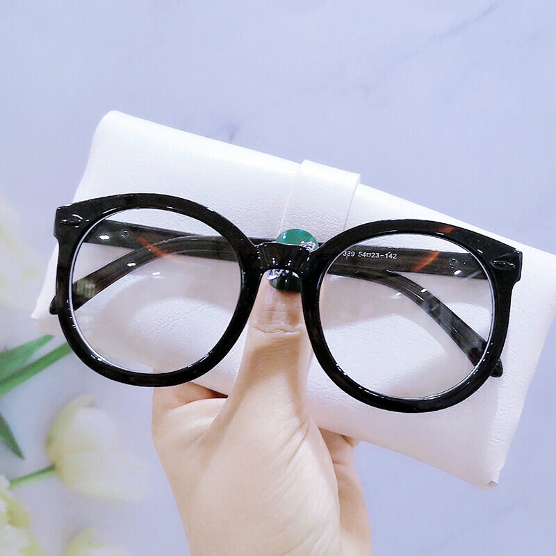 Mắt Kính Chống Bức Xạ Gọng Dày Màu Đen Cho Nữ