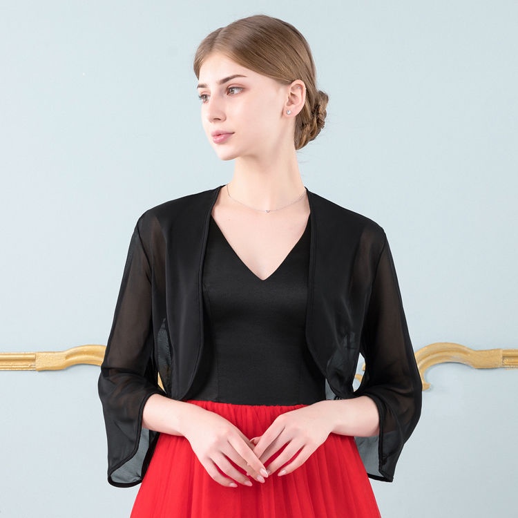 Áo Khoác Voan Kèm Đầm Dài Tay Lửng Phong Cách Retro Dễ Phối Đồ Thời Trang Mùa Hè | BigBuy360 - bigbuy360.vn