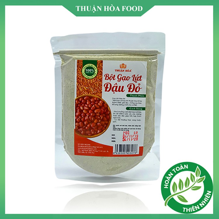 Bột gạo lứt đậu đỏ 200GR THUẬN HÒA FOOD - bổ máu, ổn định huyết áp, làm da mịn, giảm cân