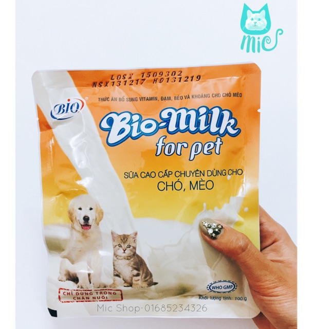 Sữa bột cho chó mèo con Bi-O Milk