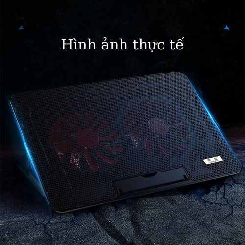 Quạt tản nhiệt Laptop, Đế tản nhiệt laptop cao cấp có Led cực mát dành cho máy tính từ 12 inch đến 17.6 inch