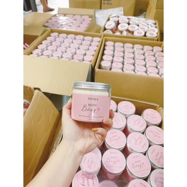 Kem body Bông dưỡng trắng da ONAYA Hũ Lớn 250g TẶNG Vitamin C cấy trắng