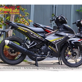 Tem Rời Yamaha Exciter 150 Mx King Dán Xe Đen Nhám Chỉ Vàng