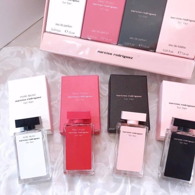 [ CHÍNH HÃNG ]  SET NƯỚC HOA NARCISO RODRIGUEZ for  her COLLECTION 4x7,5ml | Thế Giới Skin Care