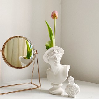 Tượng Hy Lạp cắm hoa cô gái đội nón 17cm