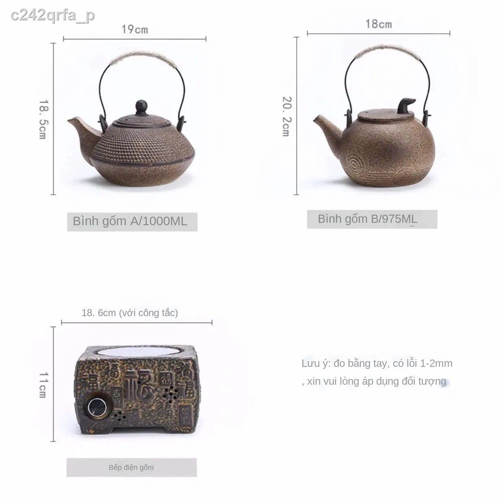 ◎ ▩✧Đài Loan Old Rock Clay Electric Pottery Stove Home Silent Mini Retro Tea Bếp