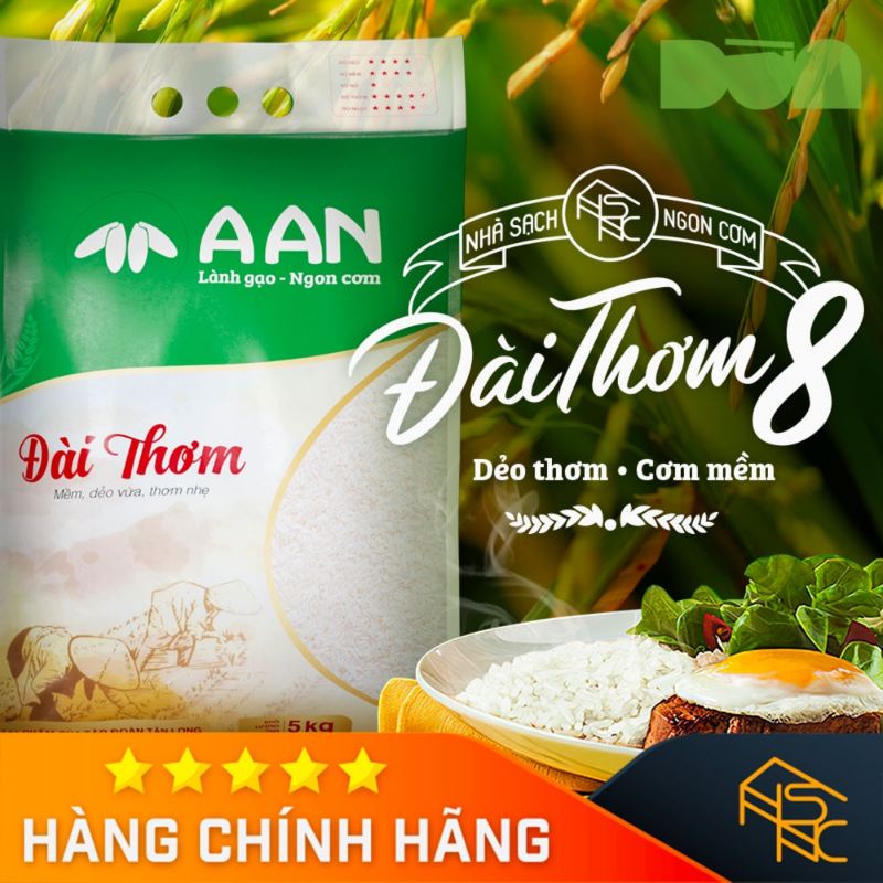 Hỏa tốc Gạo Đài Thơm 8 túi 5 kg nsx /15/7/2022