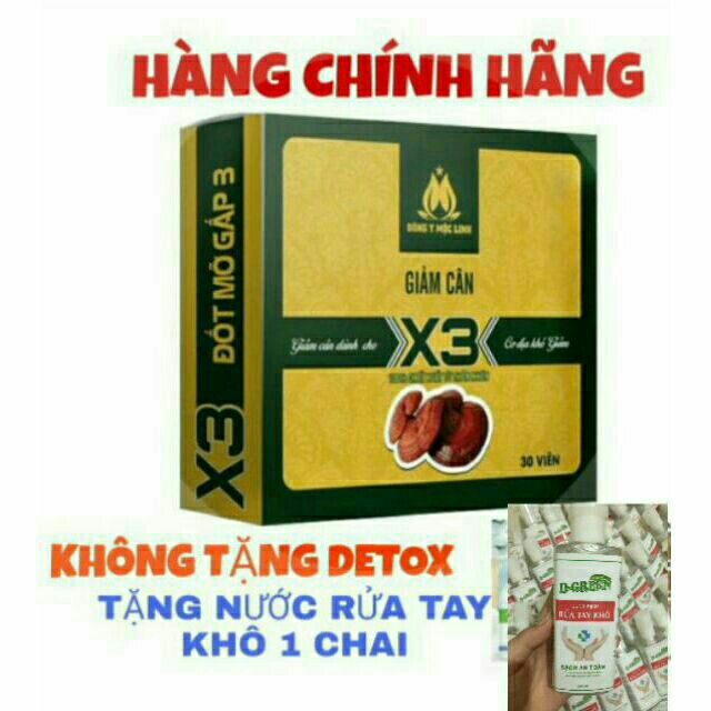 Giảm Cân Đông Y Mộc Linh x3 30v tặng gel dgreen rửa tay 250ml | BigBuy360 - bigbuy360.vn