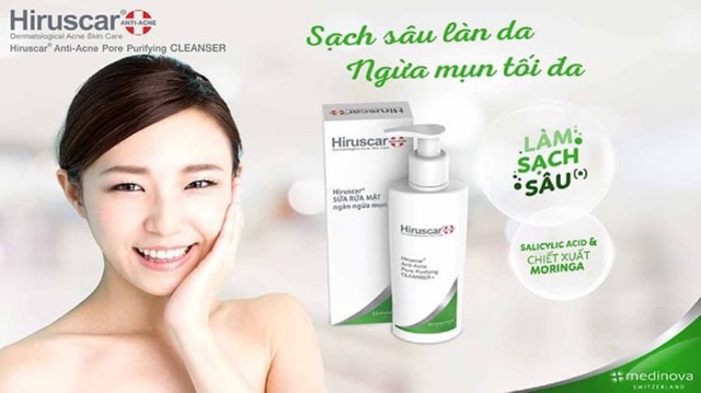 ☘️SỮA RỬA MẶT HIRUSCAR ANTI-ACNE PORE PURIFYING CLEANSER